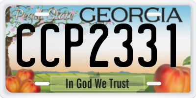 GA license plate CCP2331