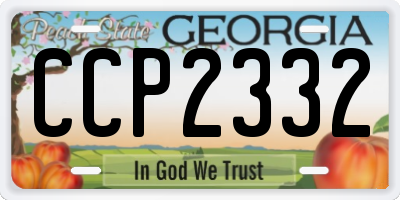 GA license plate CCP2332