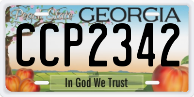GA license plate CCP2342