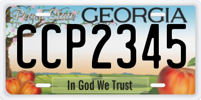 GA license plate CCP2345