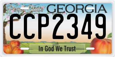 GA license plate CCP2349