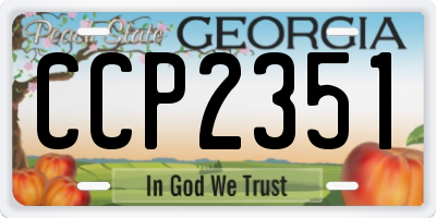 GA license plate CCP2351