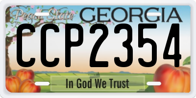 GA license plate CCP2354