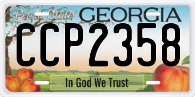 GA license plate CCP2358