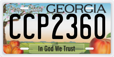 GA license plate CCP2360