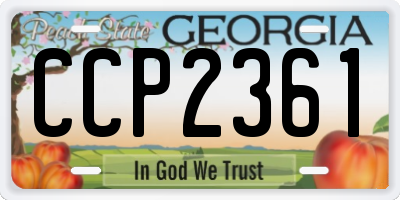 GA license plate CCP2361