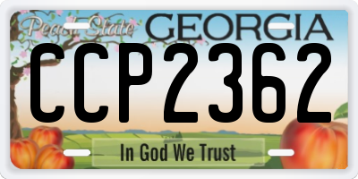 GA license plate CCP2362