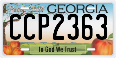 GA license plate CCP2363