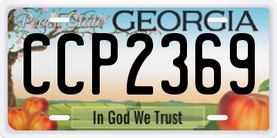 GA license plate CCP2369