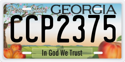 GA license plate CCP2375