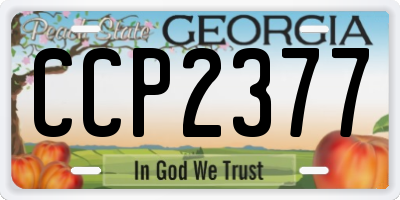 GA license plate CCP2377