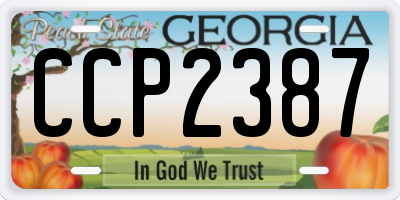 GA license plate CCP2387