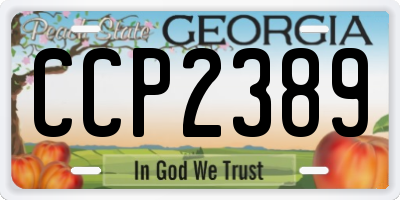 GA license plate CCP2389