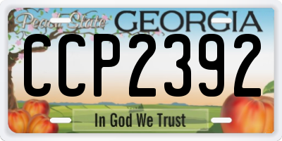 GA license plate CCP2392