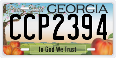 GA license plate CCP2394