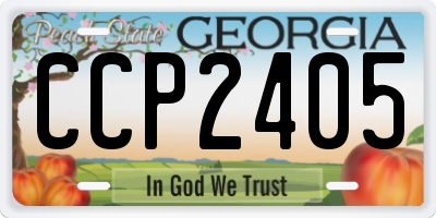 GA license plate CCP2405