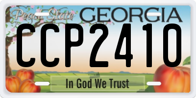 GA license plate CCP2410
