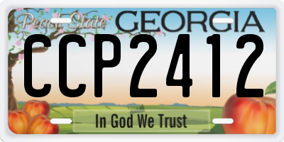 GA license plate CCP2412