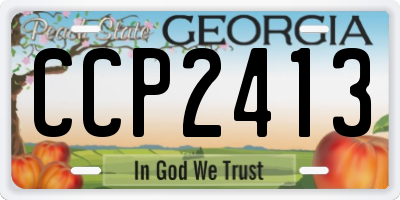 GA license plate CCP2413