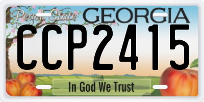 GA license plate CCP2415