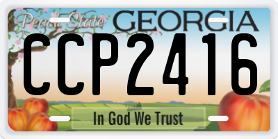 GA license plate CCP2416