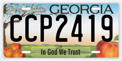 GA license plate CCP2419