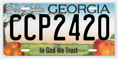 GA license plate CCP2420