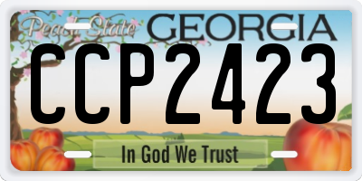 GA license plate CCP2423