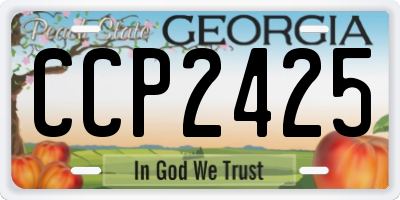 GA license plate CCP2425