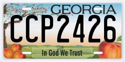 GA license plate CCP2426