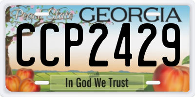 GA license plate CCP2429