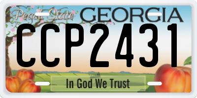GA license plate CCP2431