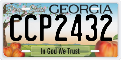GA license plate CCP2432