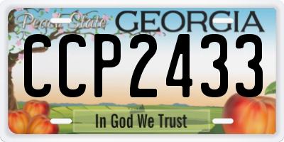 GA license plate CCP2433