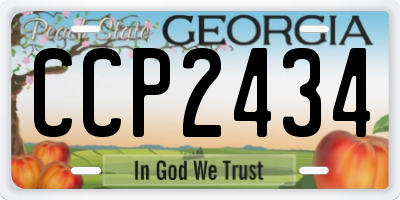 GA license plate CCP2434