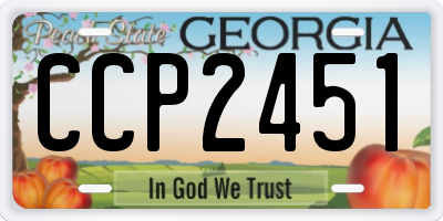 GA license plate CCP2451