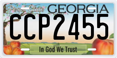 GA license plate CCP2455