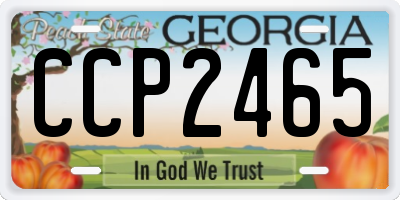 GA license plate CCP2465