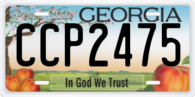 GA license plate CCP2475