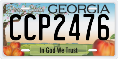 GA license plate CCP2476