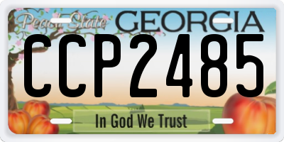 GA license plate CCP2485