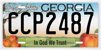 GA license plate CCP2487
