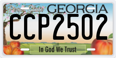GA license plate CCP2502