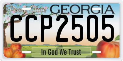 GA license plate CCP2505