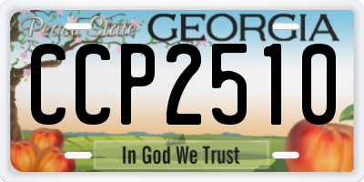 GA license plate CCP2510
