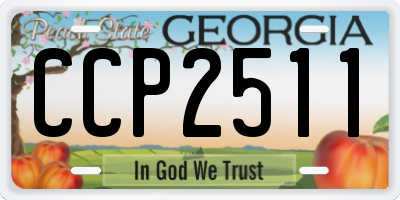 GA license plate CCP2511