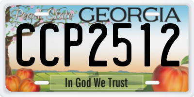 GA license plate CCP2512