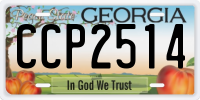 GA license plate CCP2514