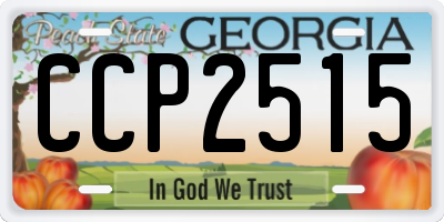 GA license plate CCP2515