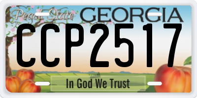 GA license plate CCP2517